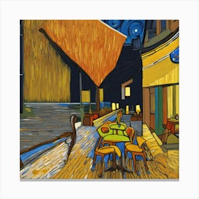 Night At The Cafe 4 Canvas Print