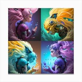 Four Mermaids Canvas Print