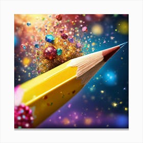 Pencil On A Colorful Background 1 Canvas Print