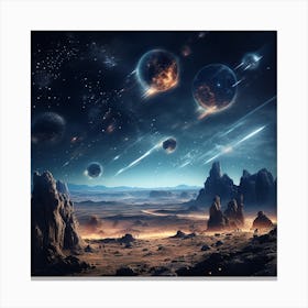 Space Landscape With Planets 2 Canvas Print