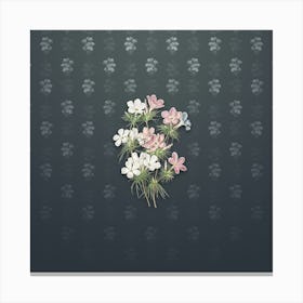 Vintage Thick Flower Slender Tube Botanical on Slate Gray Pattern n.1073 Canvas Print