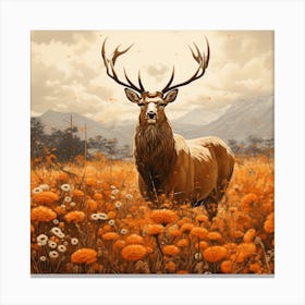 Stag In The Meadow 1 Canvas Print