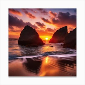 Sunset At The Beach 183 Canvas Print