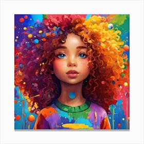 Girl With Colorful Hair 7 Canvas Print