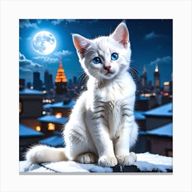 Gorgeous White Cat Canvas Print