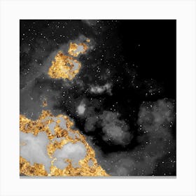 100 Nebulas in Space with Stars Abstract in Black and Gold n.103 Canvas Print