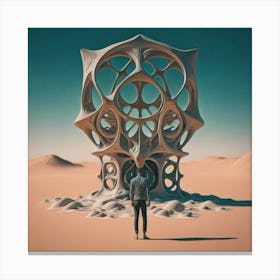 Futuristic Structure In The Desert 1 Canvas Print