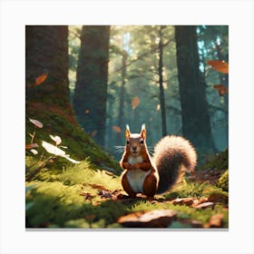 Squirrel In The Forest 92 Canvas Print