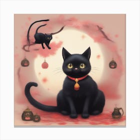 Chinese New Year Cat Canvas Print