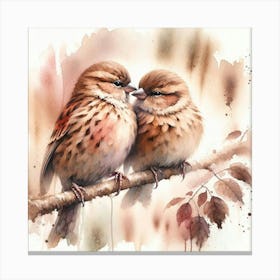 Two Sparrows Canvas Print