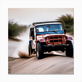 Jeep In The Desert Canvas Print
