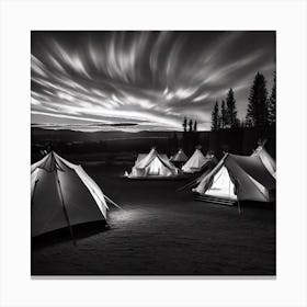 Tents At Night Canvas Print