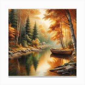 Boat In The Woods Canvas Print
