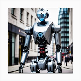 Robot On The Street 15 Canvas Print