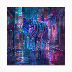 Neon Wolf 1 Canvas Print