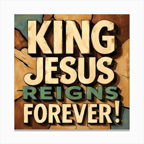 King Jesus Reigns Forever design Stampe su tela