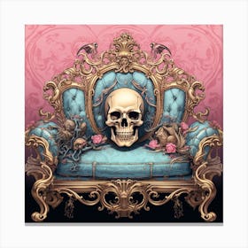 Skull On A Couch Canvas Print