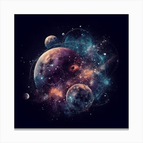 Plant on the space beauty and infinite mysteries of the cosmos Canvas Print