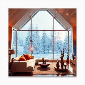 Living Room With Large Windows 1 Canvas Print