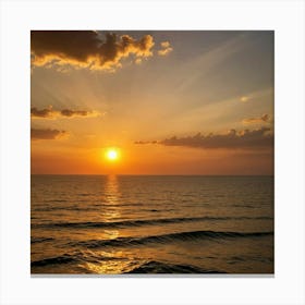 Sunset Over The Ocean 1 Canvas Print