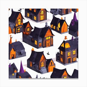 Halloween Houses 1 Canvas Print