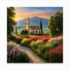 Church In The Countryside 1 Canvas Print