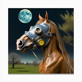 Gas Mask Horse Canvas Print