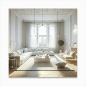 White Living Room 4 Canvas Print