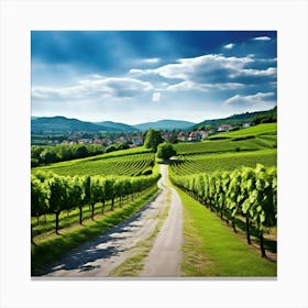 Plant Green Tree Grass Texture Scenic Rural City Farm Building Lane Road Background Clo (1) Canvas Print