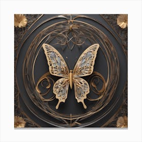 Butterfly In A Frame 1 Canvas Print