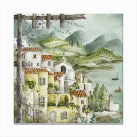 Hillside Town's Lullaby Canvas Print