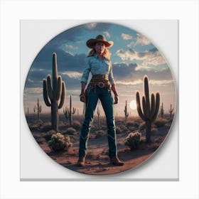 Cowgirl In The Desert 6 Canvas Print