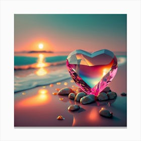 Heart On The Beach 1 Canvas Print