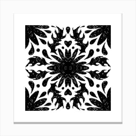 Black And White Floral Pattern 14 Lienzo