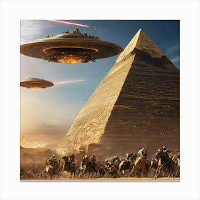 Alien Attack On Gizeh Canvas Print