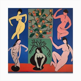 Women Dancing, Shape Study, The Matisse Inspired Art Collection 3 Canvas Print
