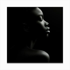 Portrait Of African Woman In Black And White Canvas Print