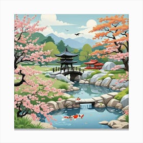 Japan Garden Pagoda Art Print (1) Canvas Print