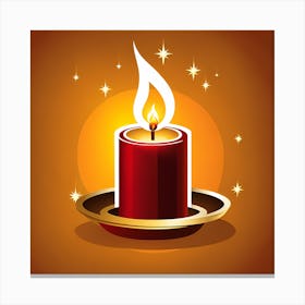 Christmas Candle 8 Vector art Canvas Print