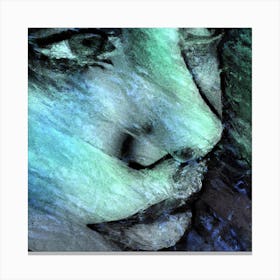 Green Blue Face Canvas Print