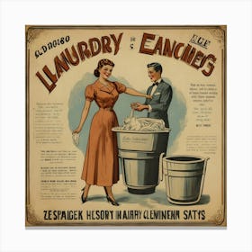 Default Default Vintage And Retro Laundry Advertising Aestethi 0 (4) Canvas Print