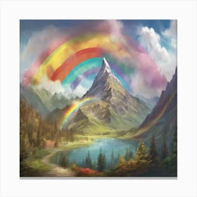 Rainbow Over Mountain 1 Canvas Print