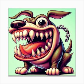 Cartoon Dog With Teeth 2 Canvas Print