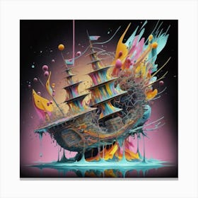 Ship with a splash of colour 3 Canvas Print