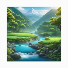 Landscape Of A Golf Course Canvas Print