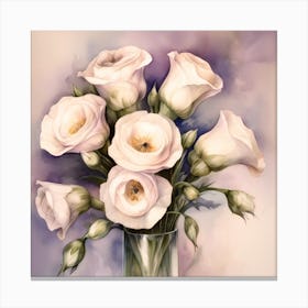 Bouquet Of Eustoma Flowers Canvas Print