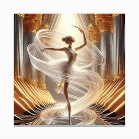 Ballerina In A Ballroom Canvas Print