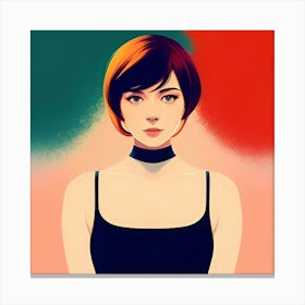 Girl With Short Hair Canvas Print