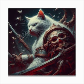 Cat With Swords Canvas Print