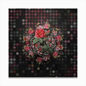 Vintage Apothecary Rose Flower Wreath on Dot Bokeh Pattern n.0654 Canvas Print